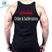 Men's Tank Top Tee White Trim Black Gym bodybuilding training TT005
