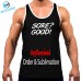 Men's Tank Top Tee White Trim Black Gym bodybuilding training TT005
